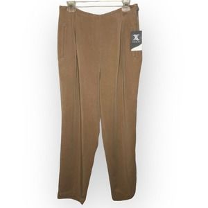 J. Jill Vintage 80s Reverse Fit High Waist Tapered Leg Tan Tencel Pants Size 14P